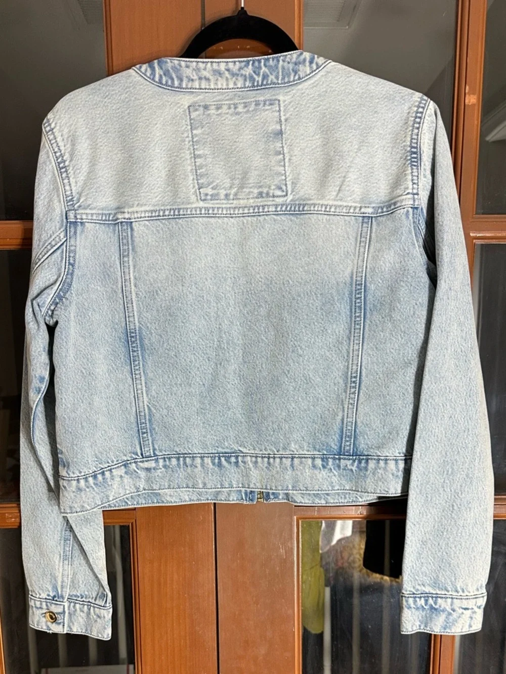 NWOT Michael Kors Light Wash Denim Zip Jacket with Gold-Tone Hardware